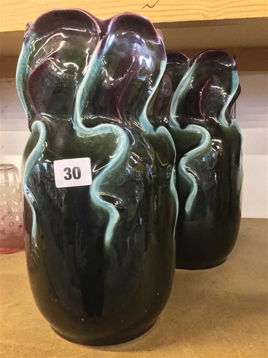 Pair of Sarreguemines vases